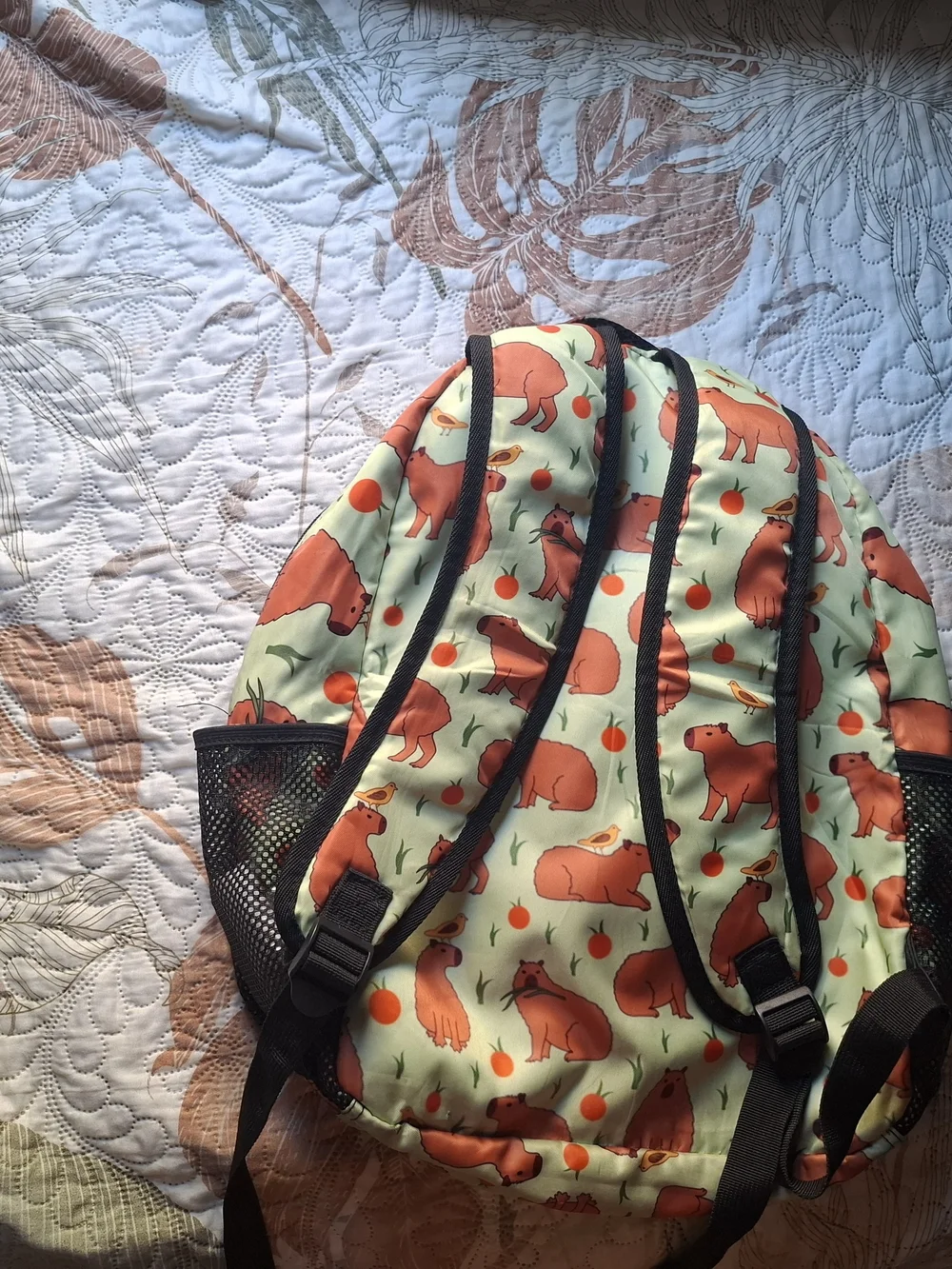 Cute Orange Capybara Pattern Kids Backpack - Brand: